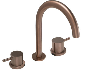 VOS Brushed Bronze Hole Deck Mounted Basin Mixer