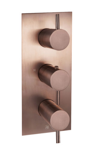 VOS Brushed Bronze Modular Thermostatic Concealed 2 Outlet Shower Valve