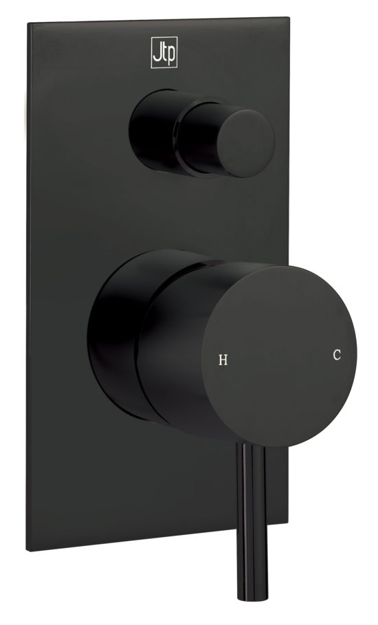 VOS Matt Black Single Lever Diverter Valve, HP1