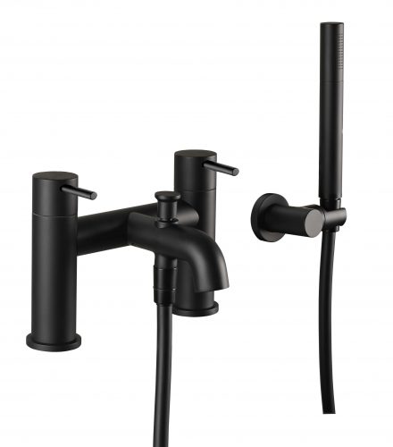 VOS Matt Black Shower Mixer with Kit