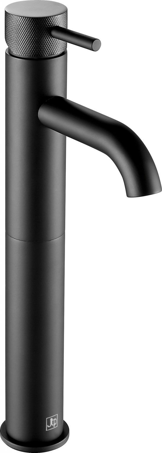 VOS Matt Black Single Lever Tall Basin Mixer, Designer Handle