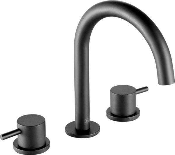 VOS Matt Black 3 Hole Deck Mounted Basin mixer