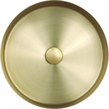 VOS Brushed Brass Brushed Brass Grade 316 Stainless Steel Counter Top Round Basin