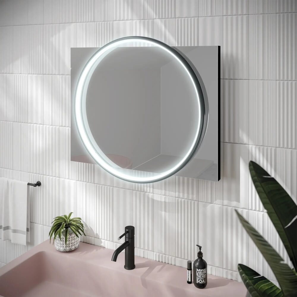 Solas Round Illuminated Bathroom Mirror By HIB