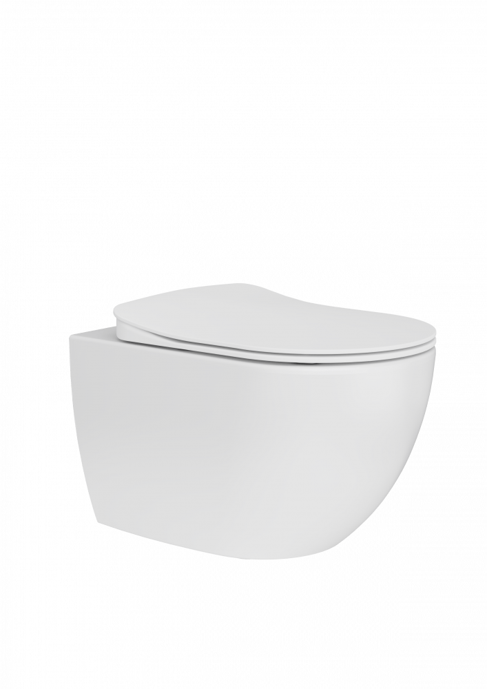 Free Rim-Off Wall Hung Pan - Matt Pearl White