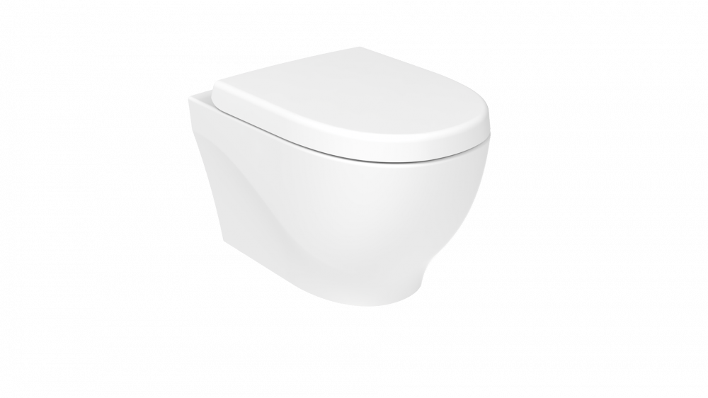 Mare Rim-Off Wall Hung Pan Combined Bidet + Mare Duroplast Soft Closing Seat&Cover - White