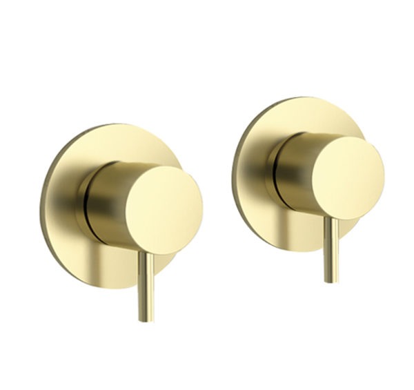 VOS Brushed Brass wall valves