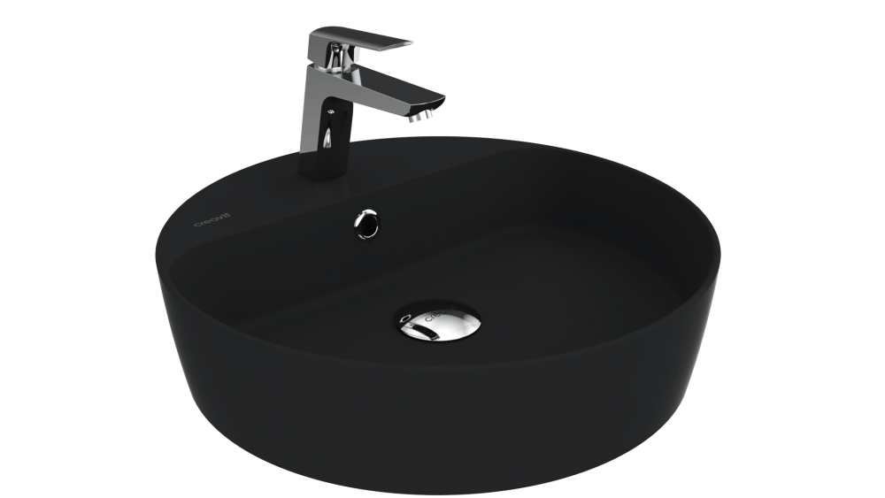 Loop Round Bowl Washbasin 45 cm Matt Black