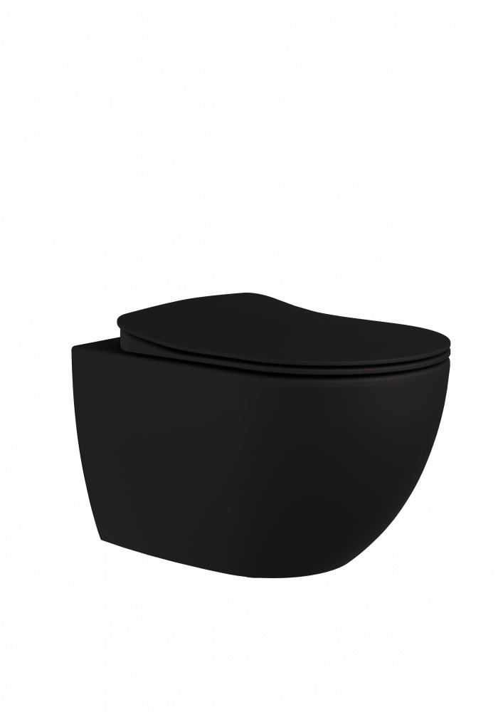 Free Rim-Off Wall Hung Pan - Matt Black