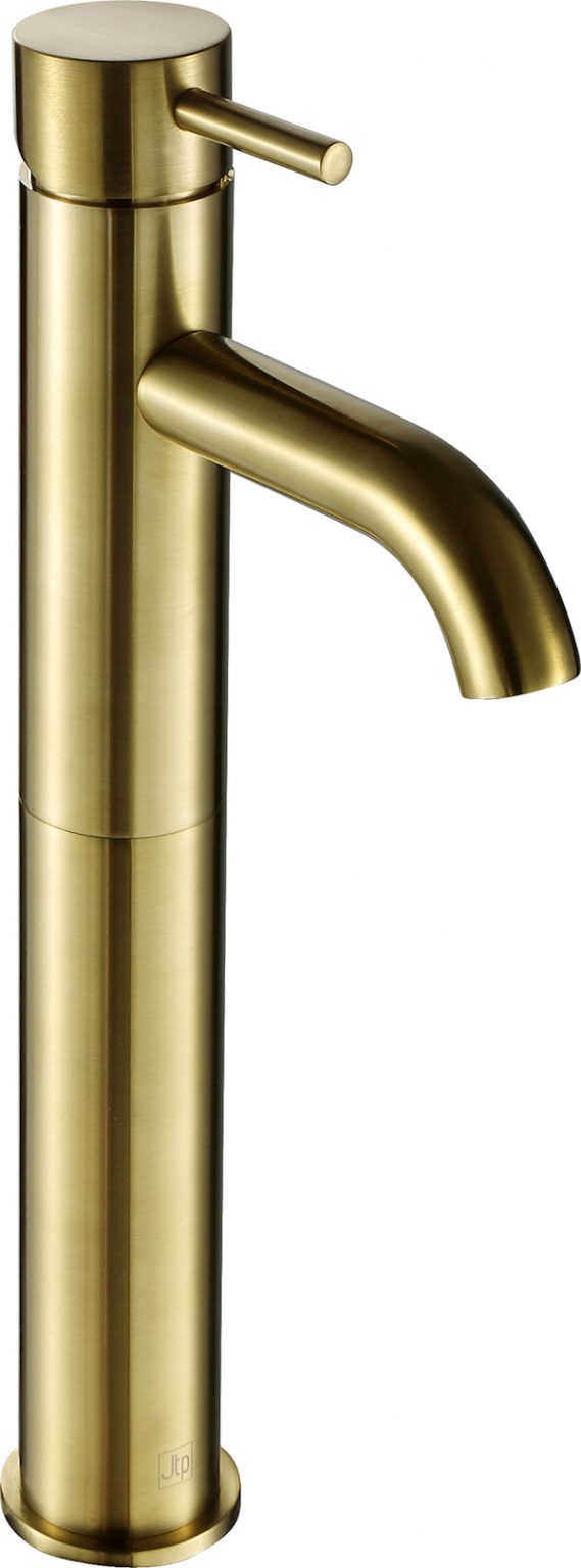 VOS Brushed Brass Brushed Brass, Single Lever Tall Basin Mixer